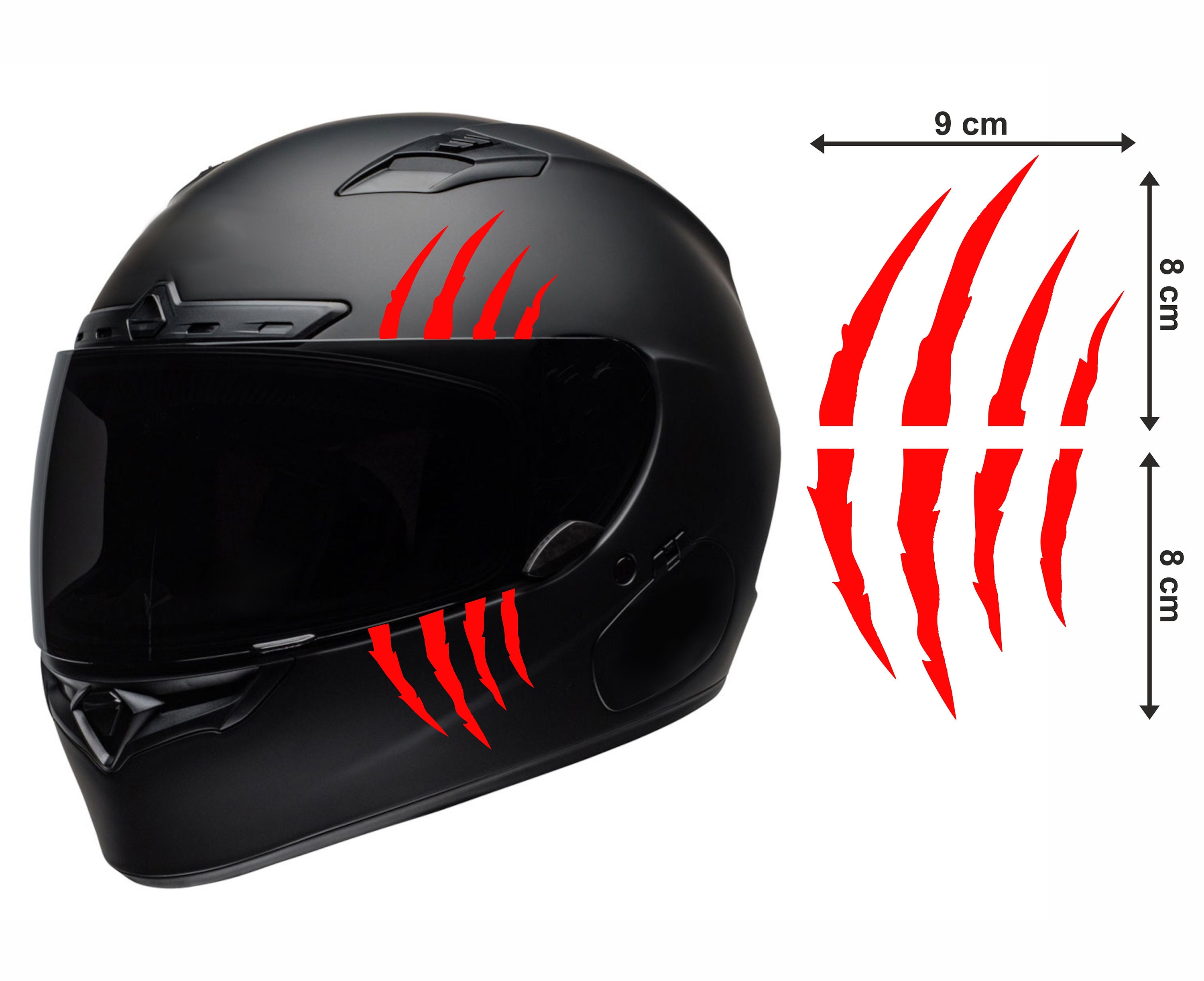 Pegatina para casco de moto Pegatinas para motos Arañazos de garra