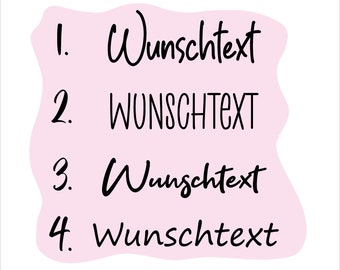 Wunschtext Aufkleber | personalisiert nach Wunsch | individuell Sticker | Beschriftung aus Vinylfolie