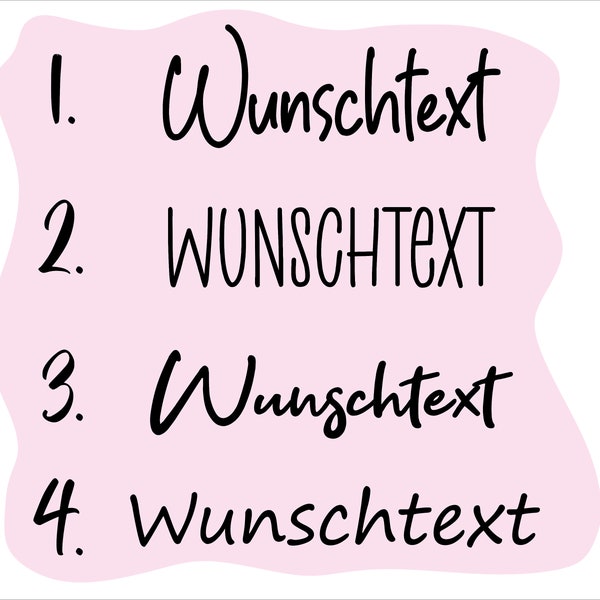 Wunschtext Aufkleber | personalisiert nach Wunsch | individuell Sticker | Beschriftung aus Vinylfolie