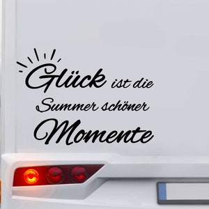 Glück ist die Summe schöner Momente Wohnmobil Wohnwagen Aufkleber Auto Caravan Van Sticker Autoaufkleber Womo Camper