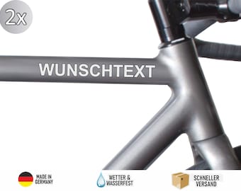 Autocollant de vélo Demande de texte 2x pièces | Autocollants personnalisés | Cyclisme | Créez votre propre nom Autocollant de lettrage Autocollant de souhait