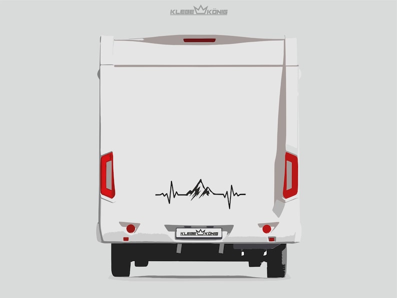 Caravan Motorhome Sticker Heartbeat Mountains Car Caravan Van Sticker Car Sticker Womo Camper image 2