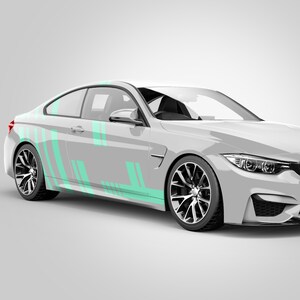 Rechteck Auto Seitenaufkleber Set Seitenstreifen Streifen Autoaufkleber Tuning XXL Geometrisch Kfz Dekor Racing
