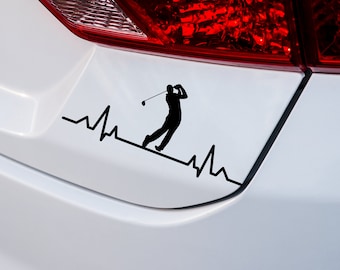 Bumper sticker heartbeat golf golf player | Pulse Line Vinyl Car Sticker Tailgate Sticker Motorhome Caravan