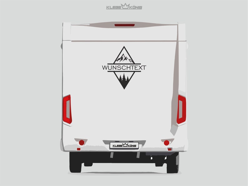 Personalisierter individueller Aufkleber für Wohnwagen Auto Wohnmobil Van Bulli Caravan Motorrad Bild 2