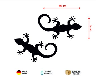 2x Auto Aufkleber Eidechse Gekko Gecko Sticker Auto Aufkleber Motorrad Quad Wohnwagen Wohnmobil