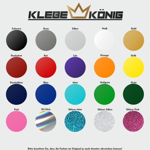 Puede incluir: Carta de colores con 20 colores diferentes, incluyendo negro, blanco, rojo, azul, verde, amarillo, rosa, naranja, morado y gris. La carta est&aacute; etiquetada con los nombres de los colores en alem&aacute;n.
