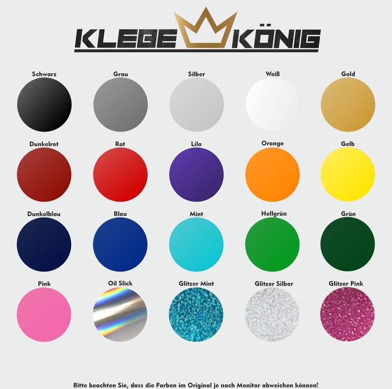 Puede incluir: Carta de colores con 20 colores diferentes, incluyendo negro, blanco, rojo, azul, verde, amarillo, rosa, naranja, morado y gris. La carta est&aacute; etiquetada con los nombres de los colores en alem&aacute;n.