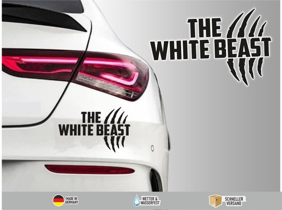 Auto Aufkleber The white beast Autoaufkleber Car Sticker Tuning