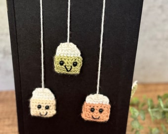 Teabag Bookmarks | Handmade | Super cute | Crochet | tea lover | book lover | Teacher gift | Christmas gift
