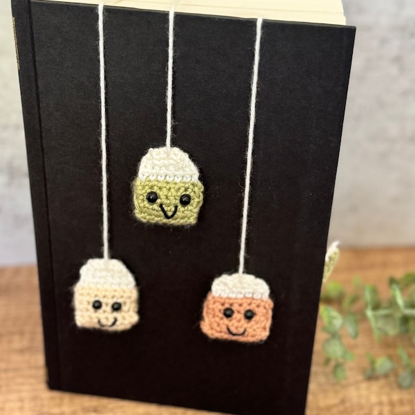 Teabag Bookmarks | Handmade | Super cute | Crochet | tea lover | book lover | Teacher gift | Christmas gift