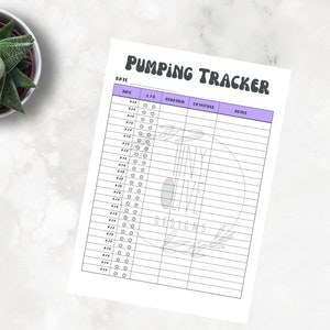 Breast Pumping Tracker | Pumping Schedule | Breast Pumping Log