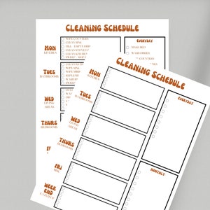 Editable Cleaning Schedule | Weekly Cleaning Schedule | Printable Cleaning Schedule | House Cleaning | House Chores | Cleaning Checklist