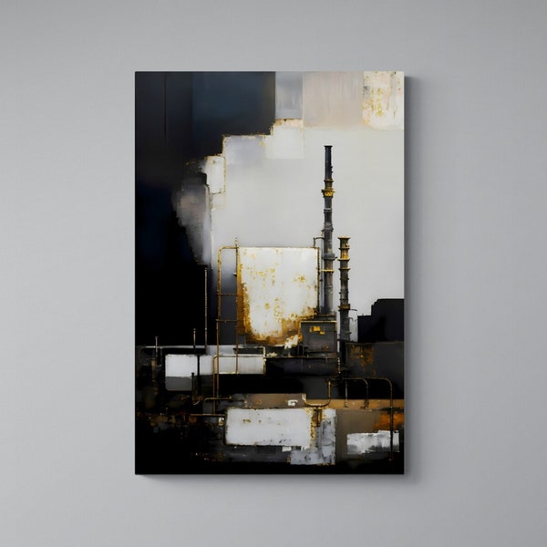 Abstract Industrial Wall Art Print | Factory Wall Décor | Home Décor Printable Print | Digital Download