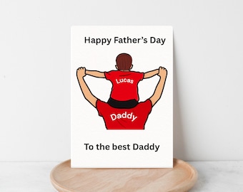 Tarjeta del Día del Padre para Amantes del Fútbol, Tarjeta Personalizada para Papá, Regalo Divertido para el Día del Partido, Recuerdo Personalizado con Nombre para Padre Aficionado al Deporte