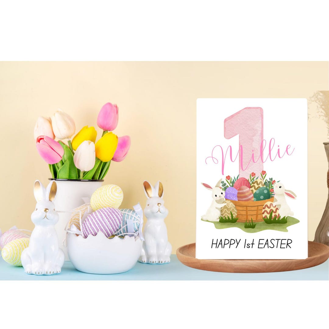 Personalised 1st Easter Card for Her | Baby’s First Easter Card | 5x7 ...