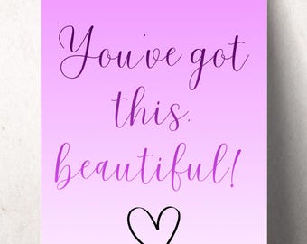 Póster motivacional tamaño A4, arte de pared "Tú puedes", póster de ánimo, decoración de dormitorio, motivación para la pared, impresión de pensamientos positivos