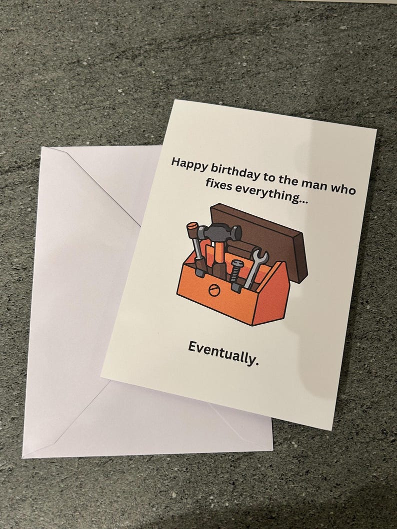 Funny Birthday Card for Dad, Husband, Boyfriend | DIY Handyman Toolbox ...