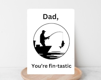 Tarjeta de humor sobre pesca, tarjeta fantástica para papá, tarjeta divertida para papá, tarjeta del Día del Padre, regalo para pescador, tarjeta con juego de palabras sobre pesca, tarjeta de felicitación ingeniosa
