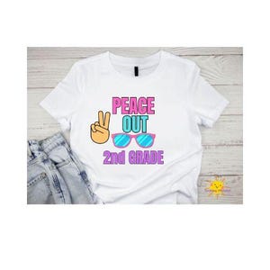 Pacchetto PNG "Peace Out School Year" / Disegni per magliette "Ultimo giorno di scuola" / Dalla scuola materna alla quinta elementare / PNG a sublimazione di fine anno