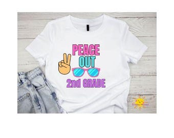 Peace Out-schooljaar png-bundel | Shirtontwerpen voor de laatste schooldag | Pre-K tot 5e leerjaar | Eindejaarssublimatie-png's
