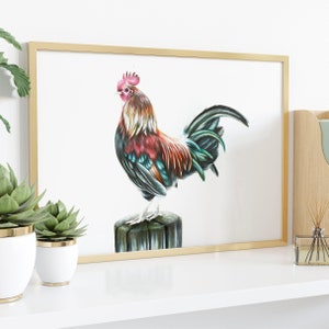 Holenderski kogut Bantam Ayam Kate Art Print Dekoracja ścienna Sztuka ścienna