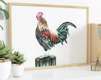 Dutch Bantam Rooster Art Print: Ayam Kate Wall Decor