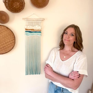 BETTER DAYS | Beach Macraweave Wall Art | Coastal Fiber Art | Beach Inspired Macrame Wall Hanging | Boho Beachy Décor | Beach House Decor