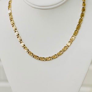 Scroll Chain, 24k Quality Gold Heavy Layered Chain