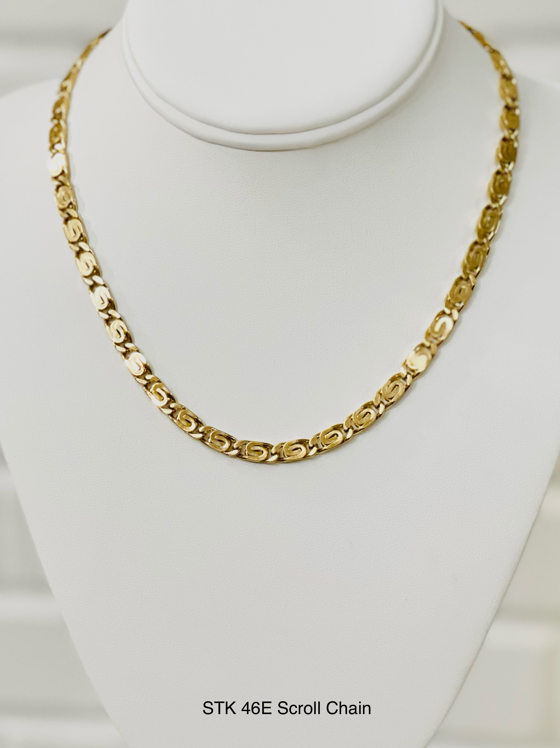 Scroll Chain, 24k Quality Gold Heavy Layered Chain