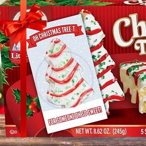Oh kerstboom-t | Kerstboomtaart | Cadeaukaartje kerstboomtaart | Voor een lief iemand | Grappige kersttag| Afdrukbare kerstboom
