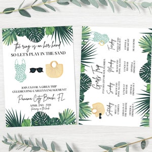 Bachelorette Trip, Tropical Bachelorette Weekend, Tropical Bachelorette Party Invitation, Beach Bachelorette Party, Girls Trip Invitation