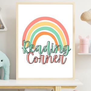 Playroom Wall Decor, Reading Corner, Kids Room Decor, Classroom Decor, Preschool Decor, Classroom Print, Playroom Wall Art, Kid Wall Art