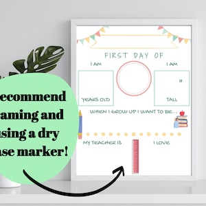 First Day of School Printable| First Day of School Sign| First Day Fill in Sign| All about Me Sign| First Day Sign| Back to School Sign|