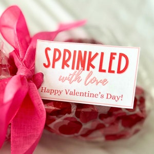 Valentine’s Day Gift Tags| Valentine Cards| Sprinkled with Love Happy Valentine’s Day| Class Valentines| Donut Tag| Sprinkles Tag