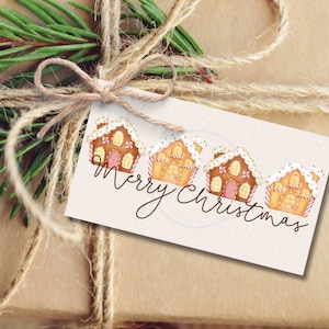 Gingerbread House Tags | Printable Gingerbread House Christmas Tags | Christmas Gift Tags| Instant Download Printable Tag | Merry Christmas