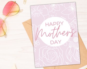 Floral Happy Mother's Day Card | Daughter or Son (PDF)