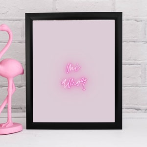 Mi Amor, Hanging Wall Decor, Pink Wall Art, Room Decor, Printable Wall Art, Digital Download, Wall Decor, Home Decor, Office Decor