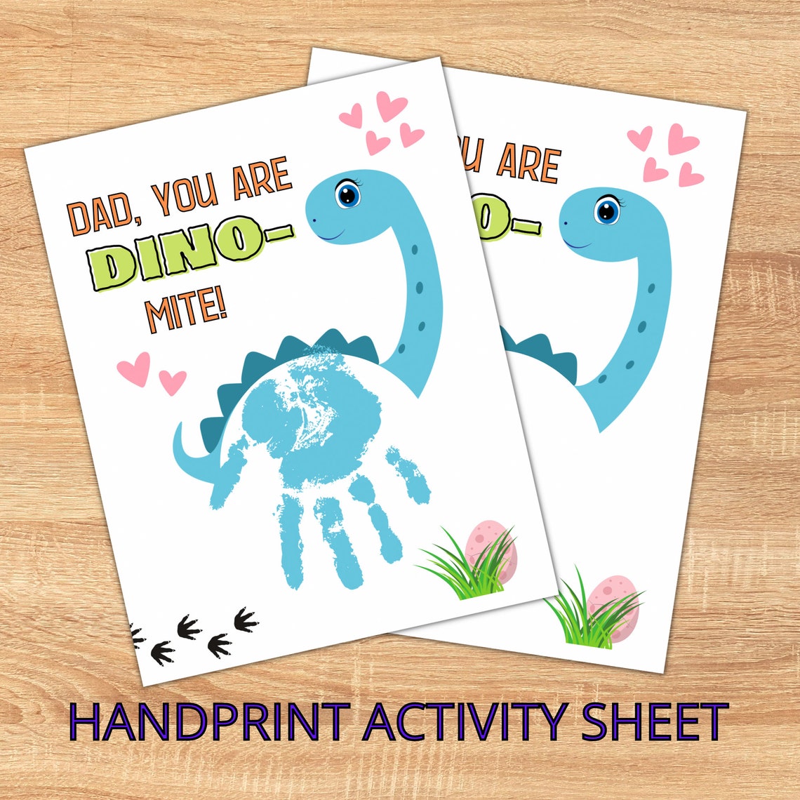 Dinomite Dad Handprint Art Father's Day Activity Preschool Activity to ...