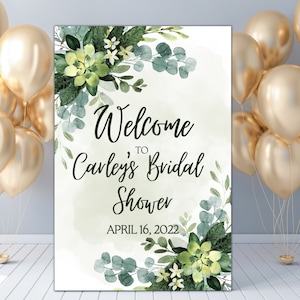 Bridal Shower, Greenery Bridal Shower Welcome Sign, Bridal Shower Welcome, Template, Instant Download, DIY Printable, Shower Welcome Sign,