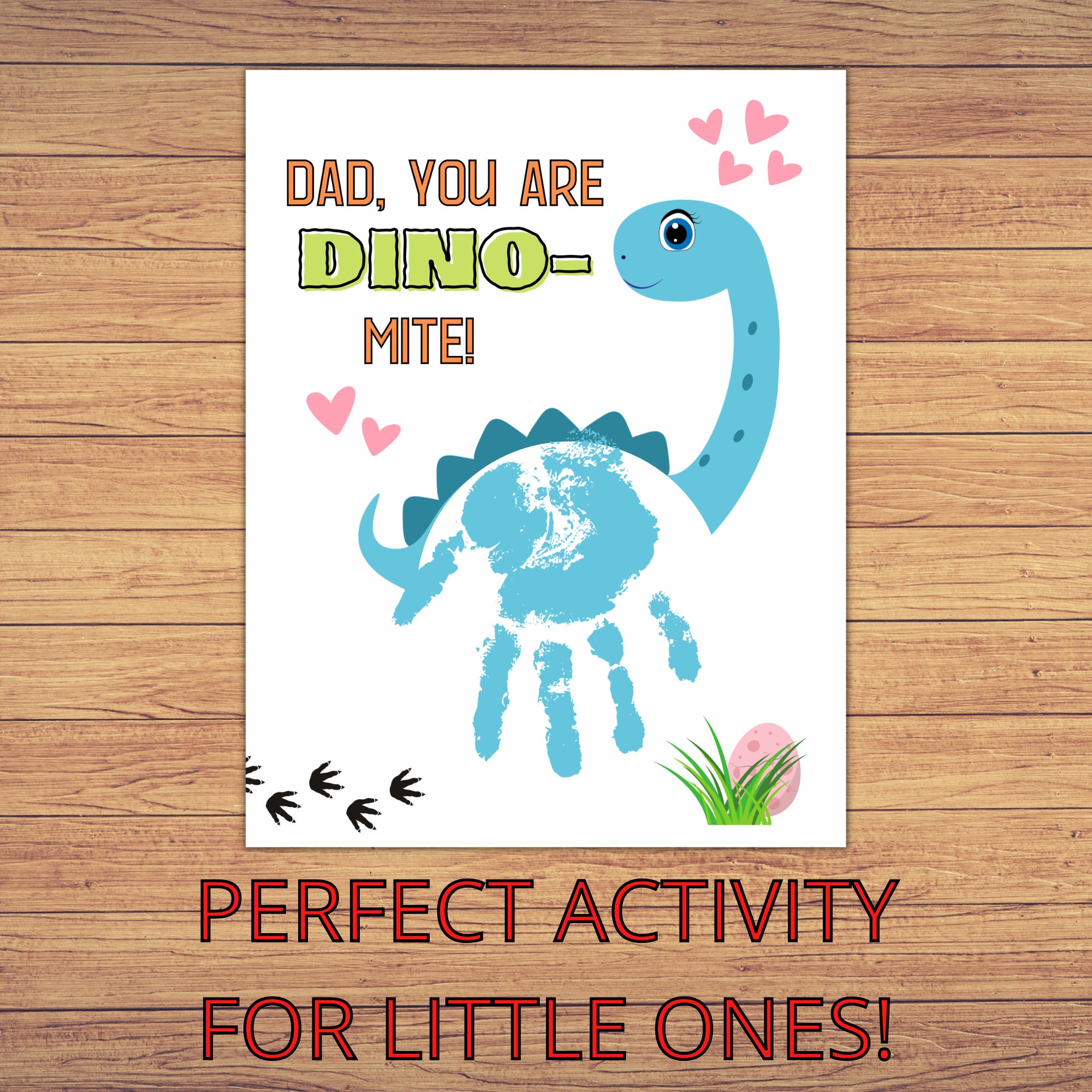 Dinomite Dad Handprint Art Father's Day Activity Preschool Activity to ...