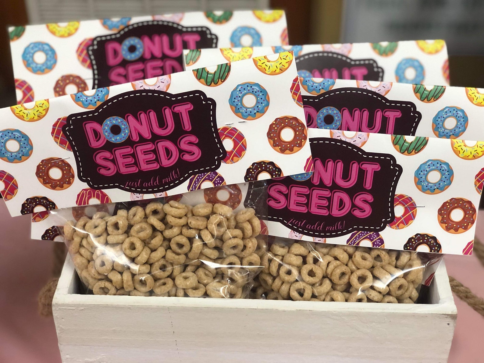 Donut Seeds Bag Toppers Doughnut Bag Toppers Donut Treat Bag Favors ...