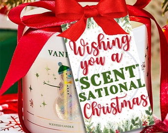 Etiqueta de regalo navideña Sensacional con aroma / Vela y perfume (Descarga digital)