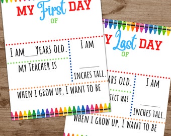 First Day of School Printable| First Day of School Sign| First Day Fill in Sign| All about Me Sign| First Day Sign| Back to School Sign|