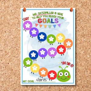 Tracker obiettivi per bambini/ Tracker attività/ Tracker progressi/ Tracker compiti/ Tracker allenamento vasino/ Grafico ricompensa/ Grafico comportamentale/ Ricompensa per bambini