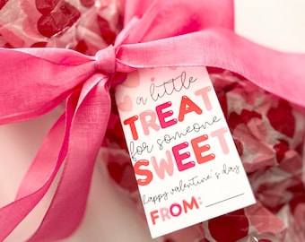 Valentinstag Geschenkanhänger | 'A Little Treat' Class Valentines (Digitaler Download)