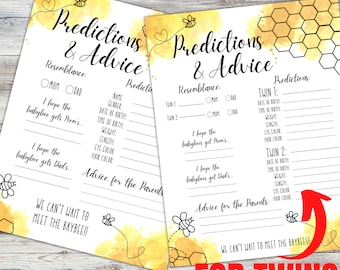 Juegos, predicciones y consejos para baby shower con temática de abejas (descarga digital)