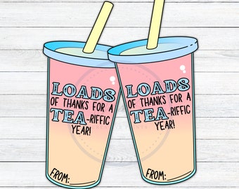 Thank you Tag | Loaded Tea Gift Tag | Thank you Gift Tag for Teachers | Teacher Appreciation | End of the Year Gift for Teacher| Loaded Tea