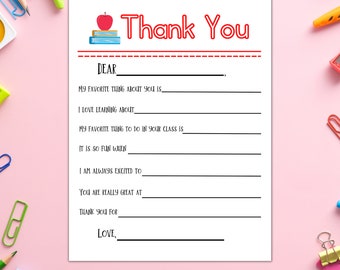 Teacher Appreciation Week | Writing Printable | Writing Worksheet for Kids | Gift from Student | Teacher Appreciation | Preschool Printable|