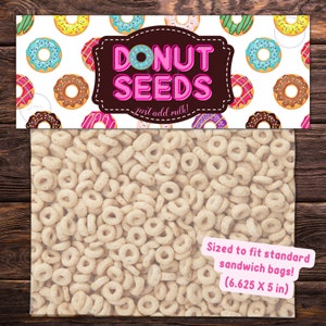 Donut Seeds Bag Toppers| Doughnut Bag Toppers| Donut Treat Bag Favors ...